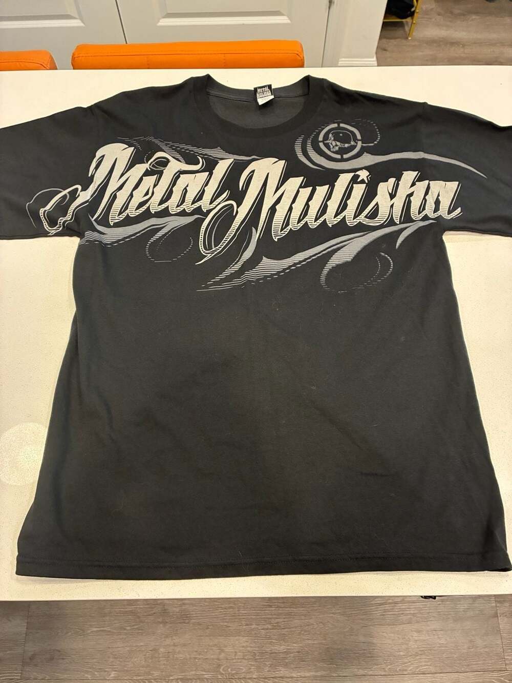 Metal Mulisha T-Shirt Size L Black Y2K Graffiti Skull